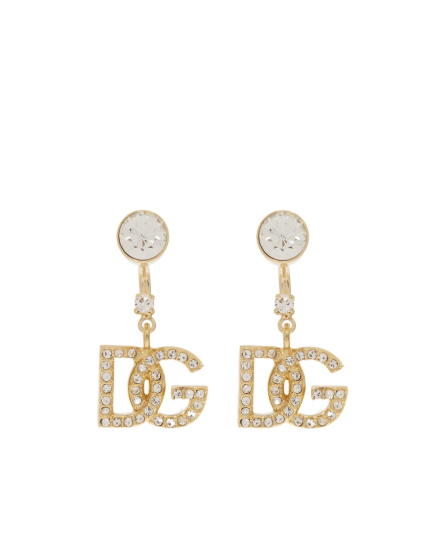 Dolce & Gabbana Dolce Gld Crystl Dg Drop Erng In Yellow