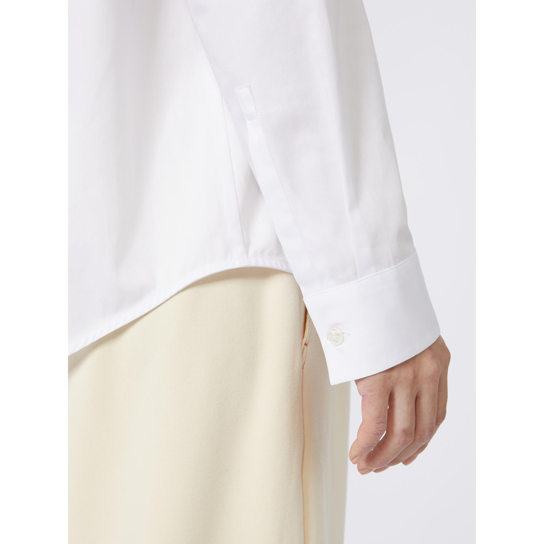 Max Mara Long-sleeved Button-up Shirt In White