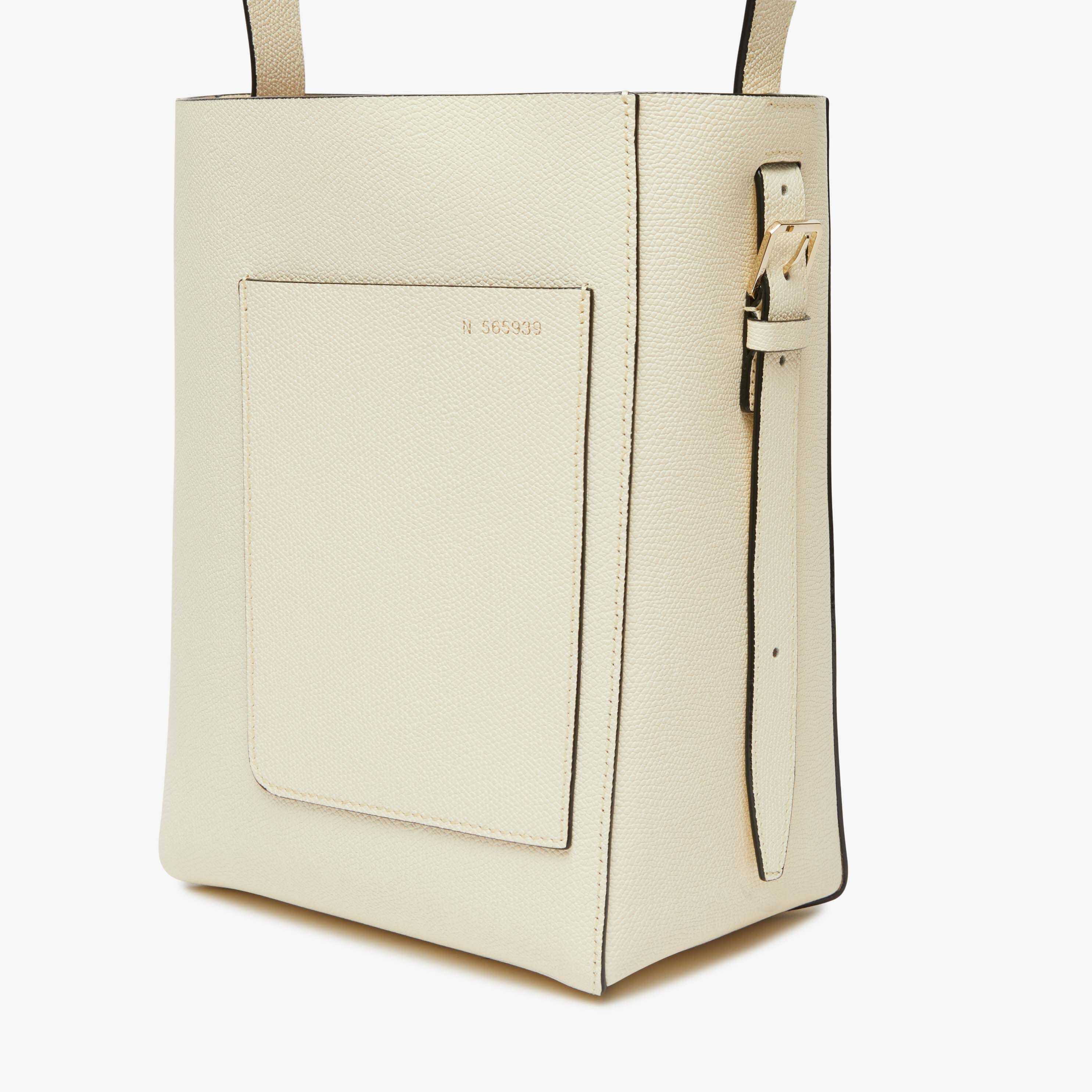 Valextra Medium Soft Bucket Leather Bag In Nude