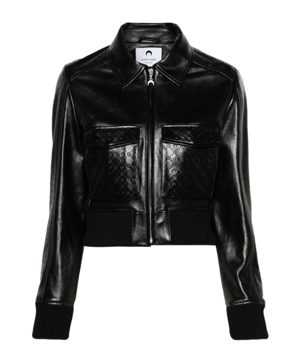 MARINE SERRE LONG-SLEEVED LEATHER JACKET 