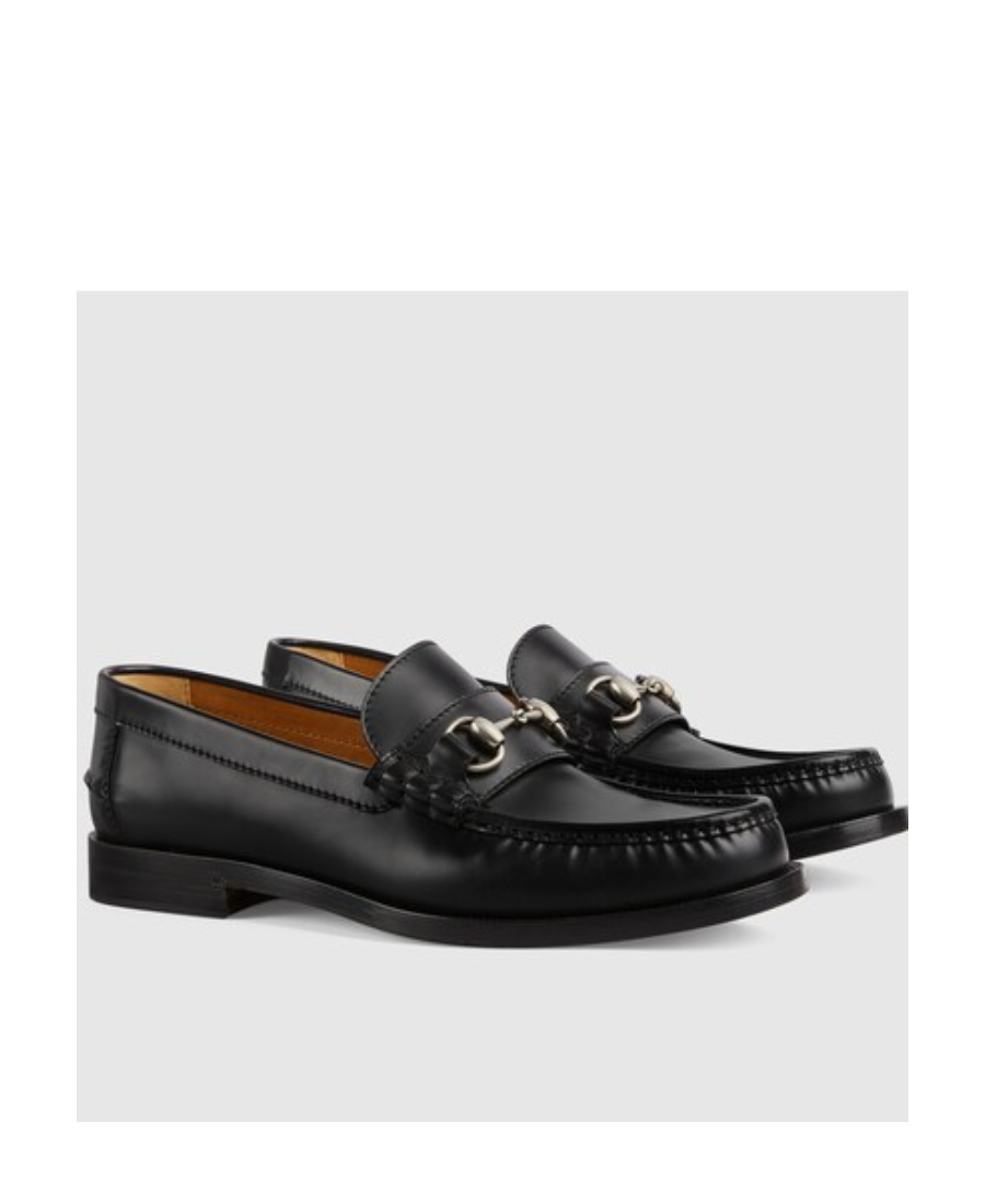Gucci Horsebit Detail Leather Loafers In Black