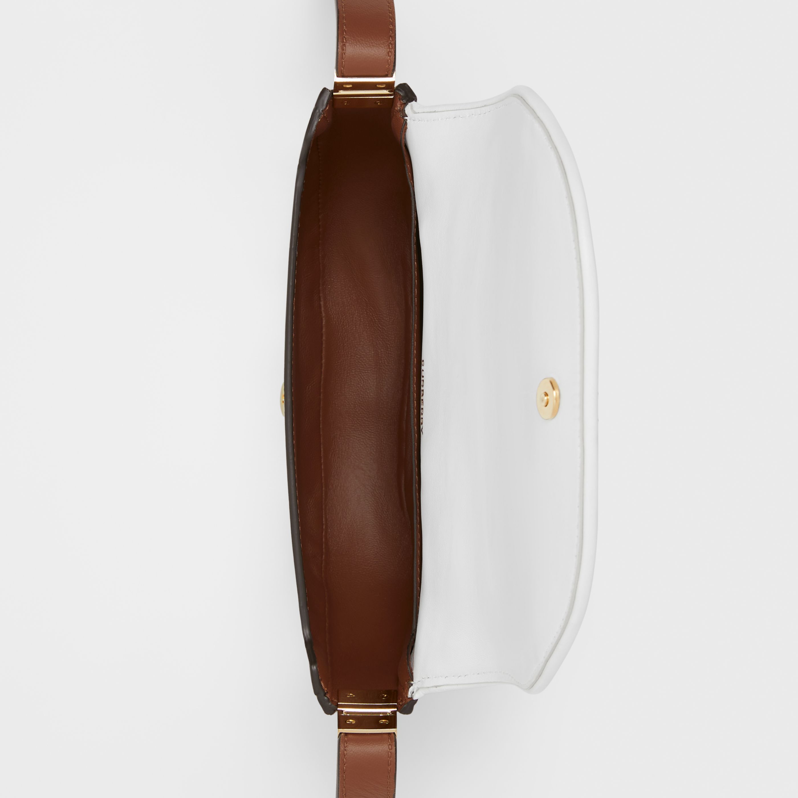 Burberry Mini Quilted Olympia Bag In White