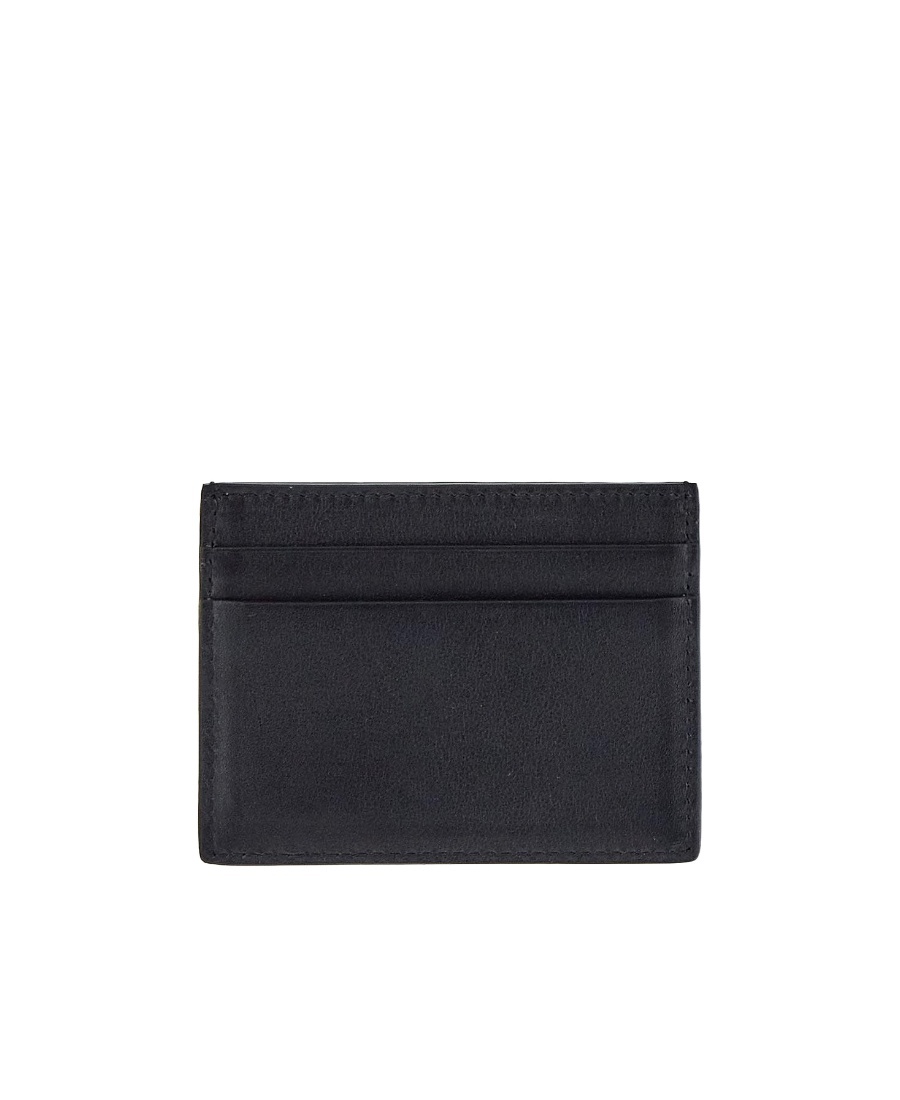 Valentino Logo-plaque Leather Cardholder In Black