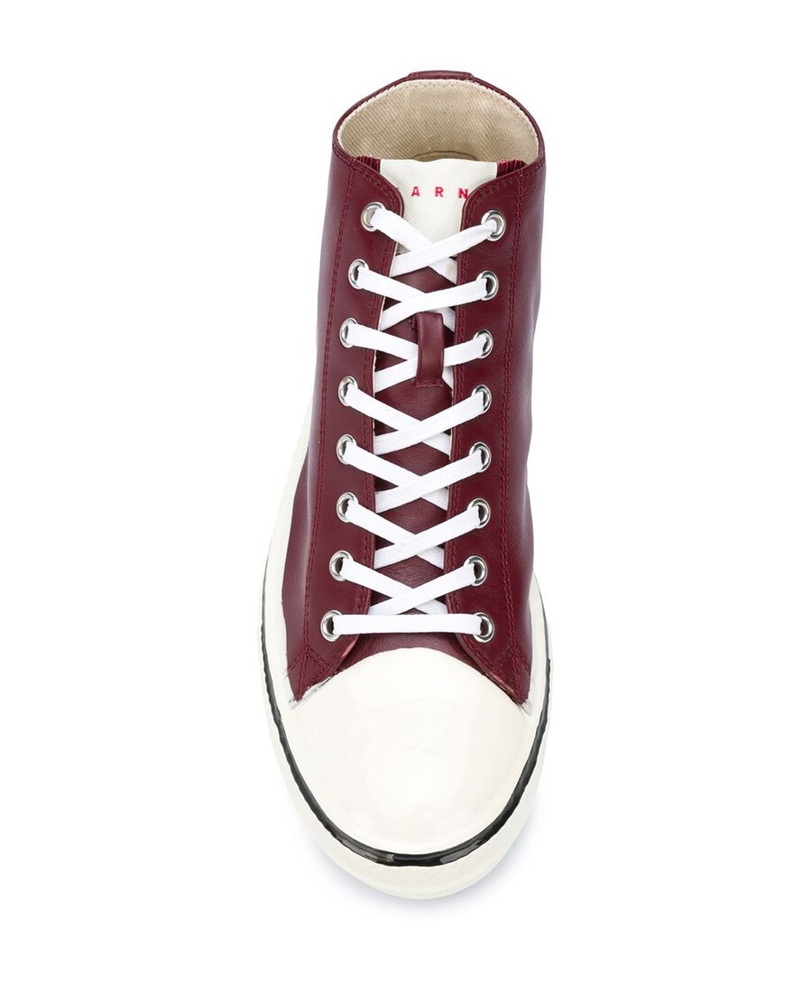 Marni Graffiti High-top Sneakers In Red