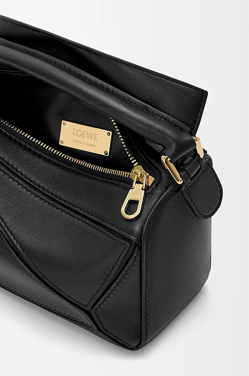 Loewe Mini Featherlight Puzzle Bag In Nappa Lambskin In Black