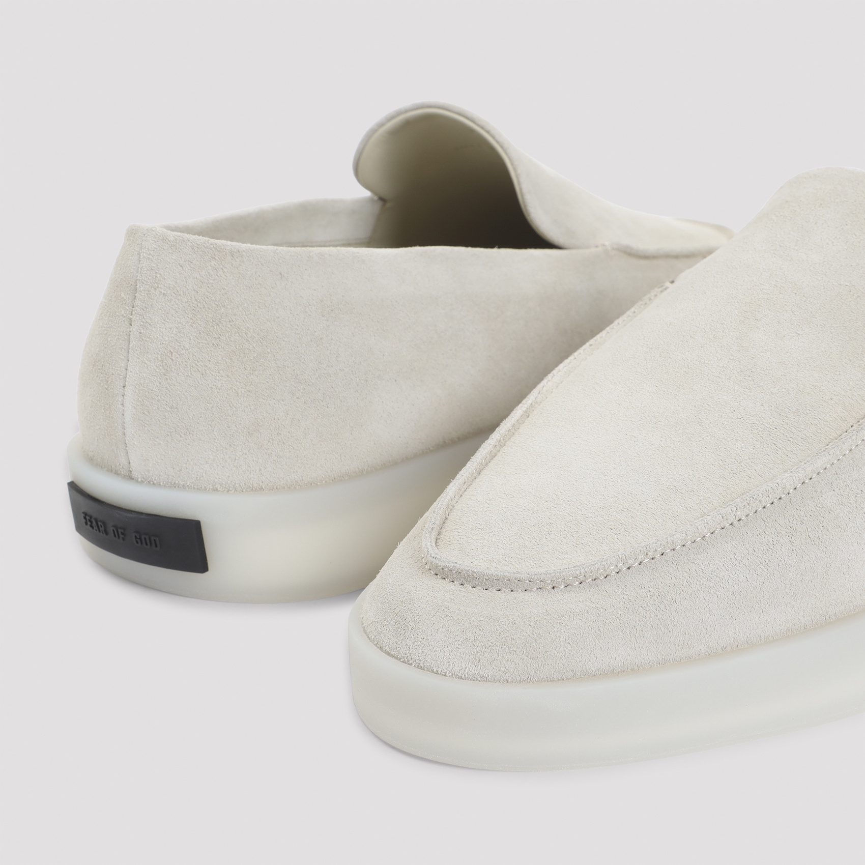 Fear Of God Off White Slip On Loafers In Gray