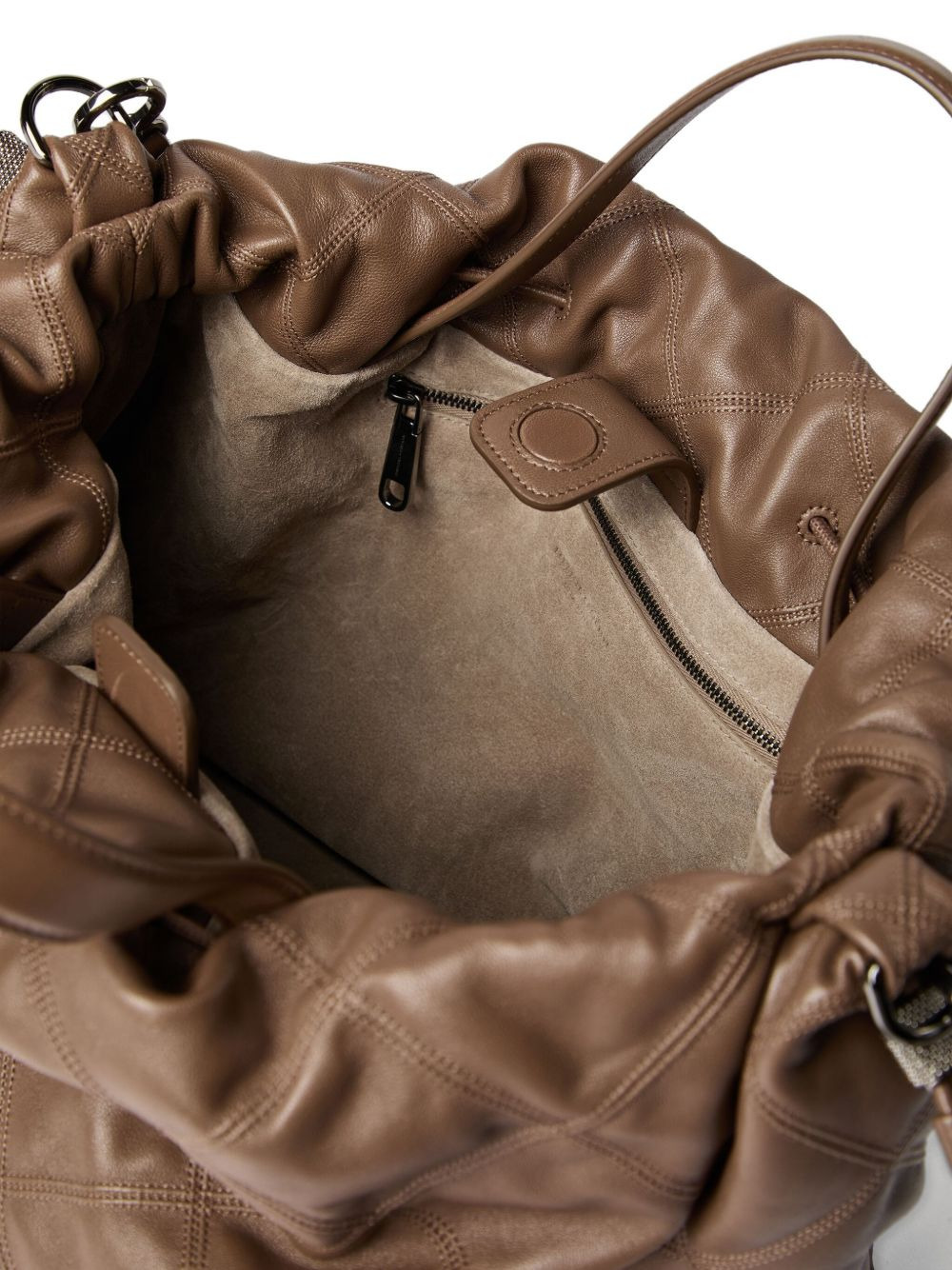 Brunello Cucinelli Nappa Mellow Large Shopper Bag In Brown