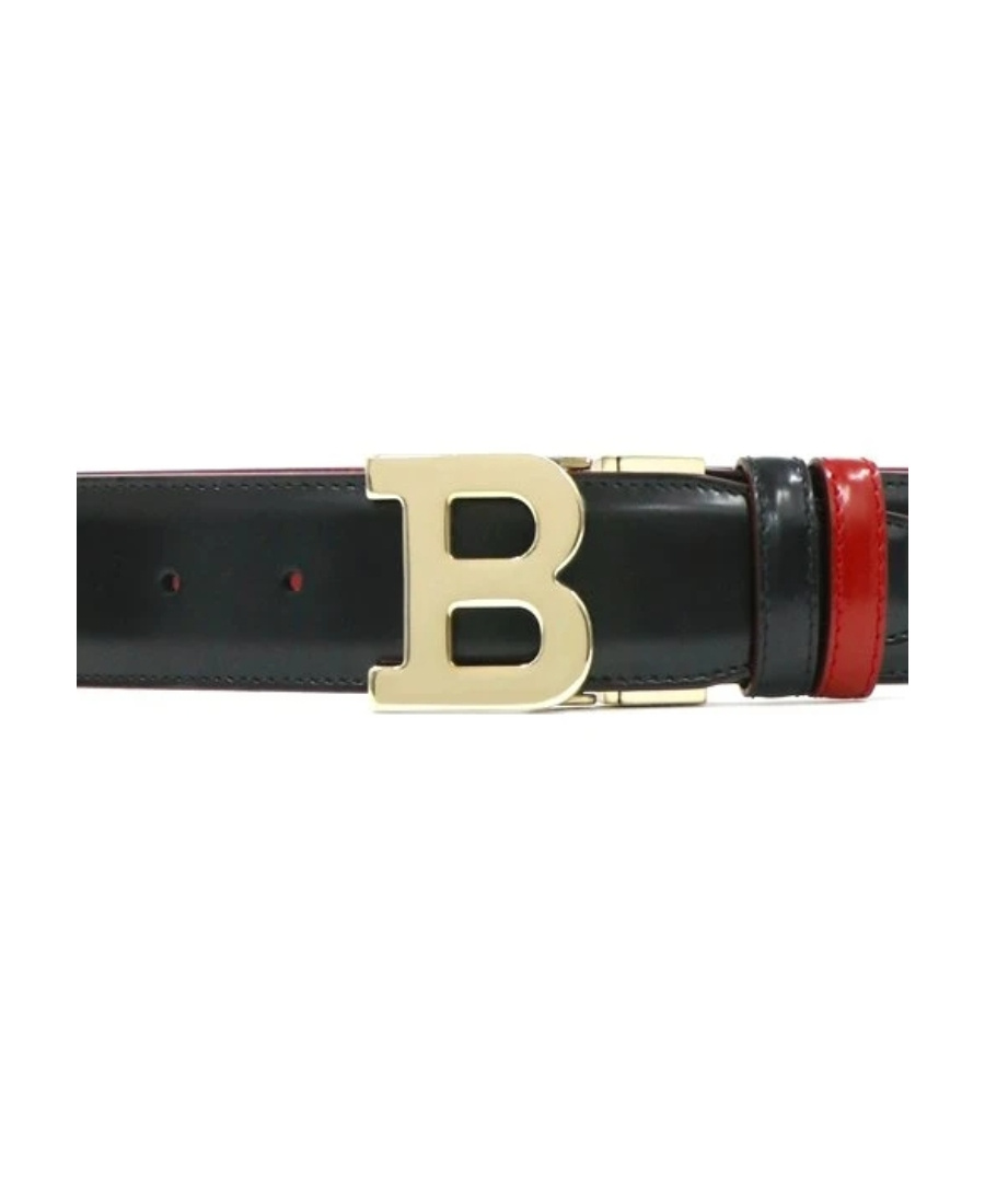 Bally B Bold Leather Belt In Black