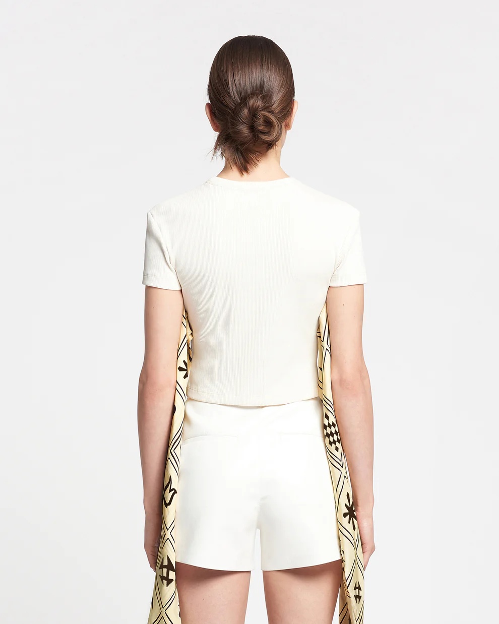 Nanushka Binno Ribbed Round Collar T-shirt In White
