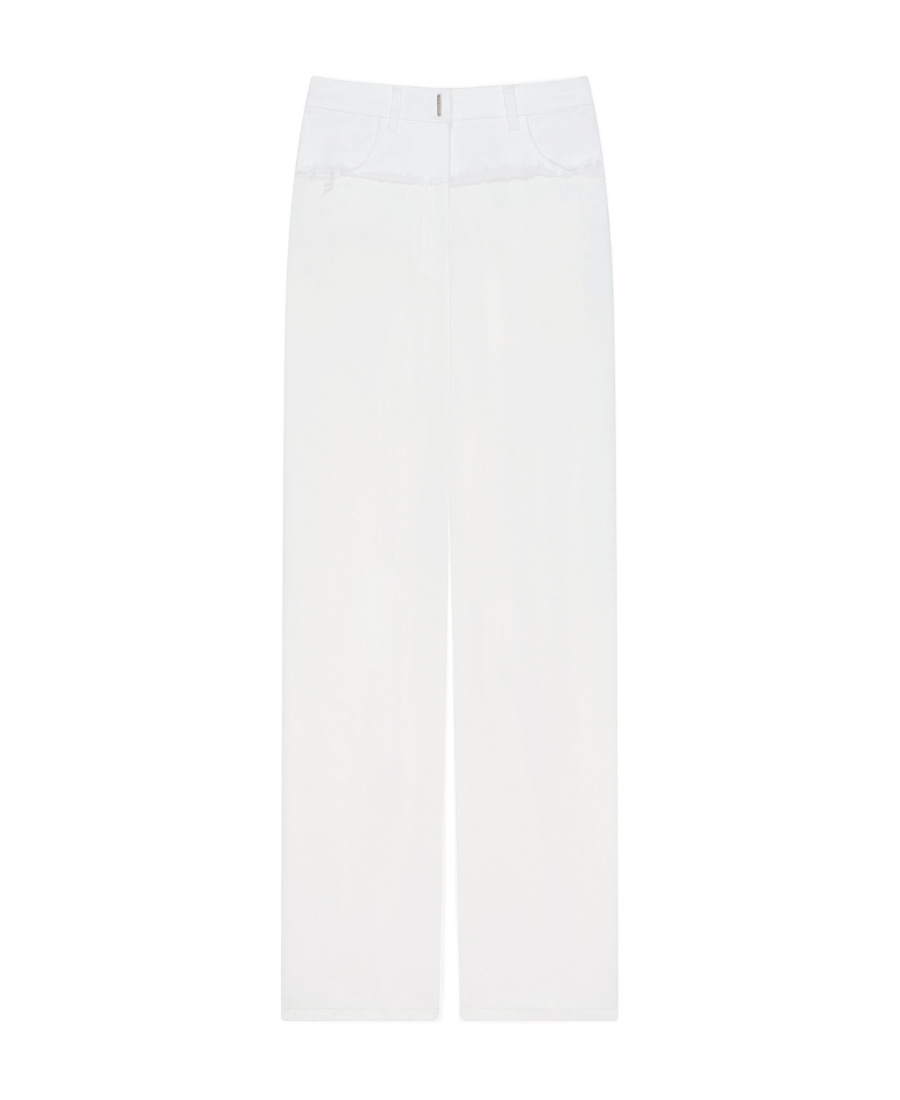 Givenchy Patchwork-detail High-waisted Trousers In White