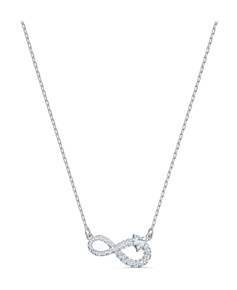 Swarovski Women's White Endless Symbol Necklace 5520576 In Gray