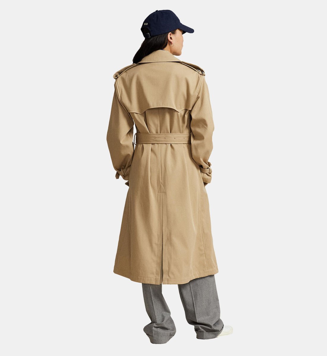 Shop Polo Ralph Lauren Double-breasted Belted Trench Coat In Nude