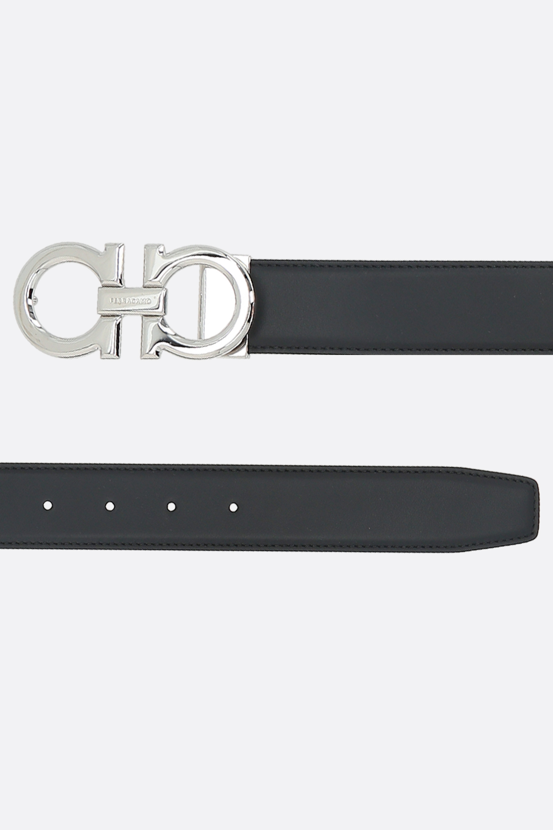Ferragamo Adjustable Waist Belt In Black
