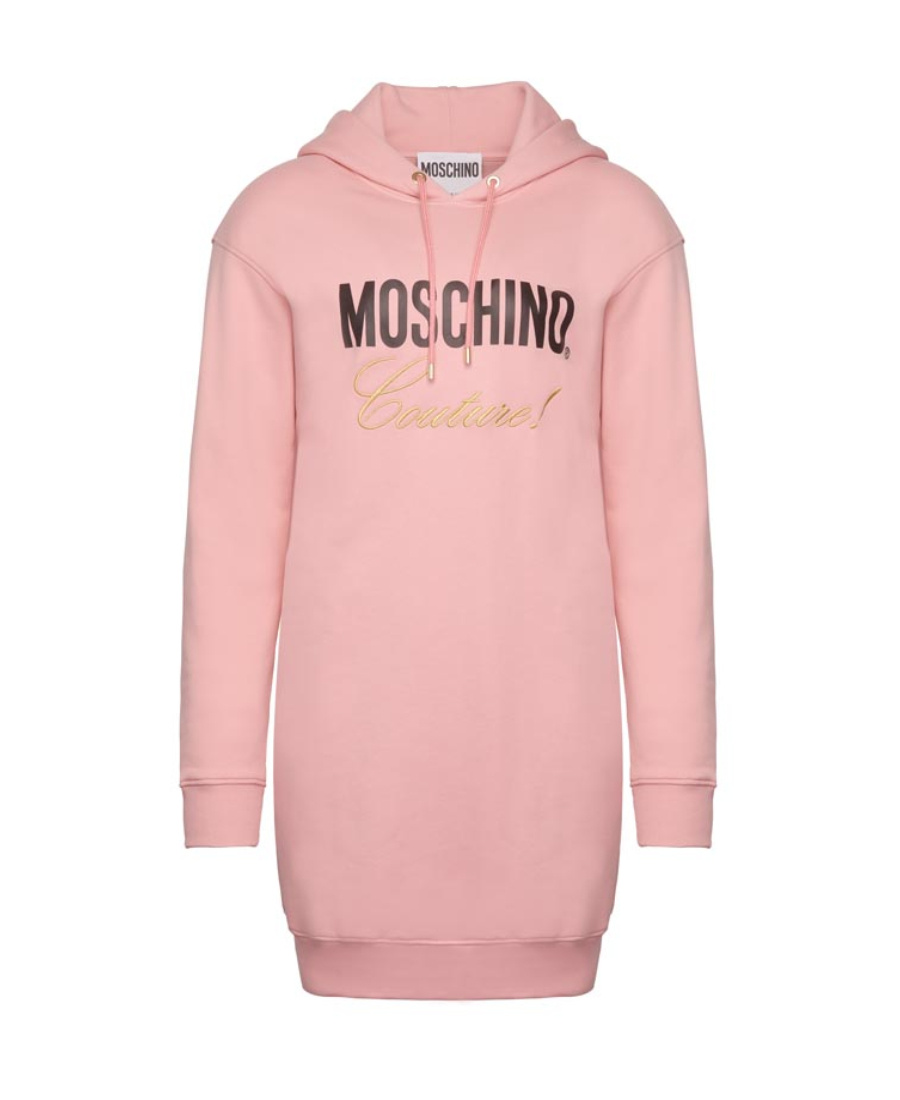 Moschino Logo Pattern Dress In Pink