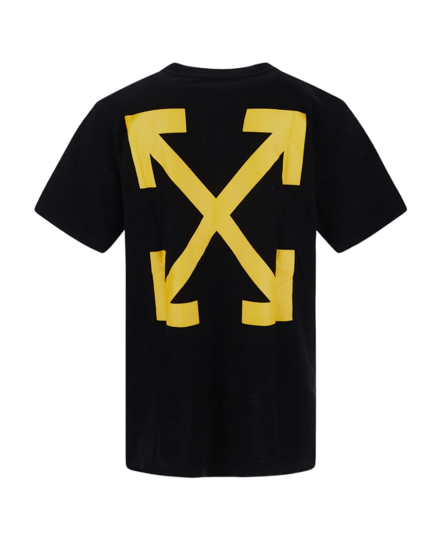 Off-white Arrow Caravaggio St. Fran Cotton Graphic T-shirt In Black