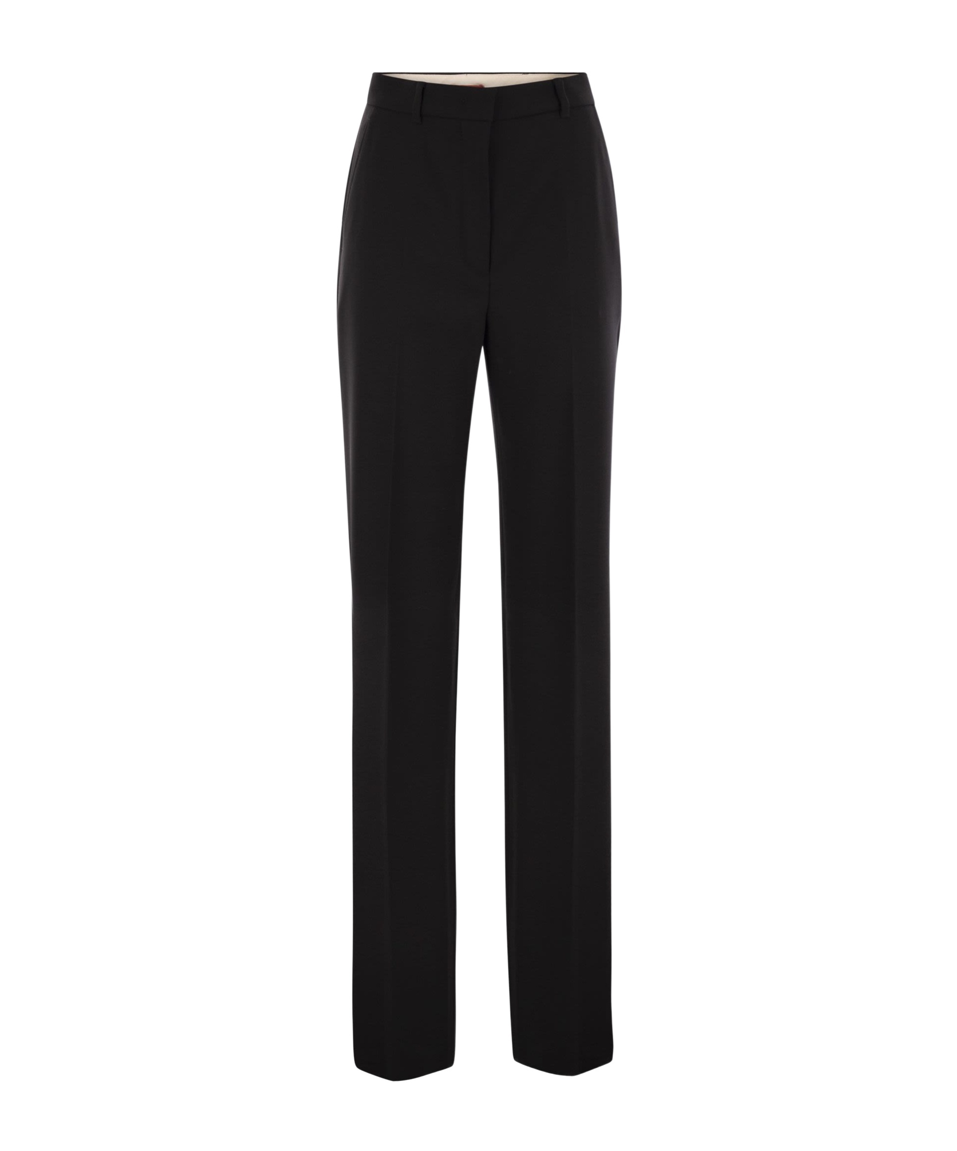 Max Mara High-rise Cady Wide-leg Pants In Black