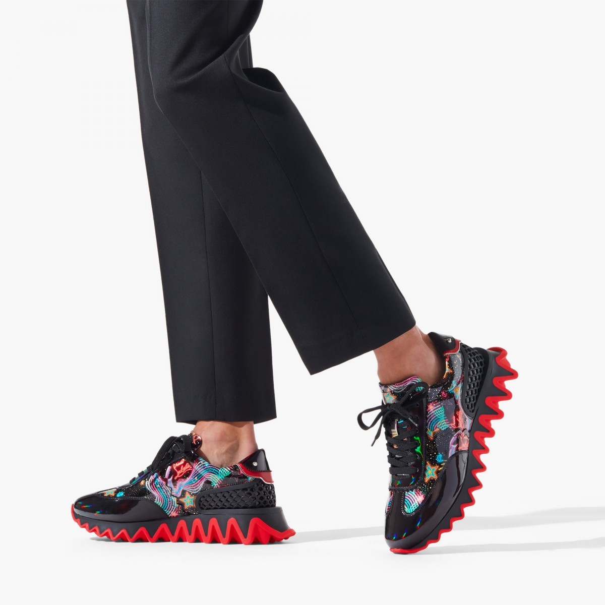 Christian Louboutin Lace Up Sneakers In Black