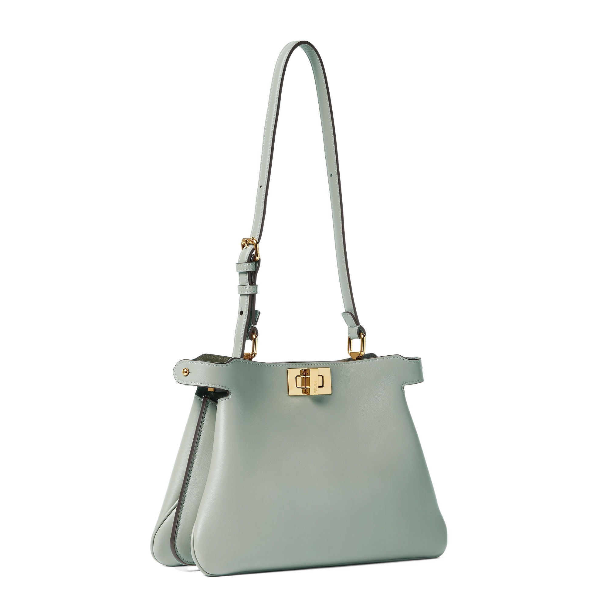 Fendi Green Peekaboo Shoulder Bag In Gray