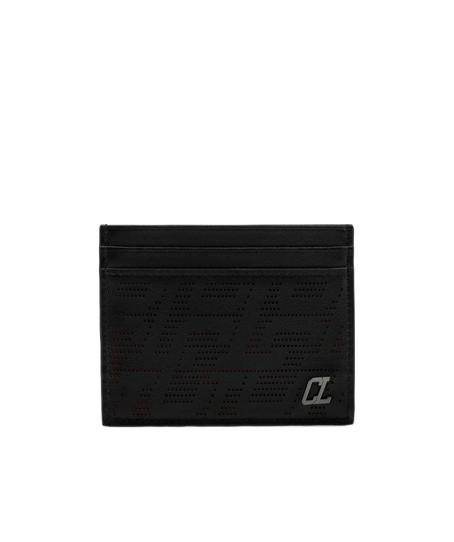 Christian Louboutin Logo-plaque Leather Cardholder In Black