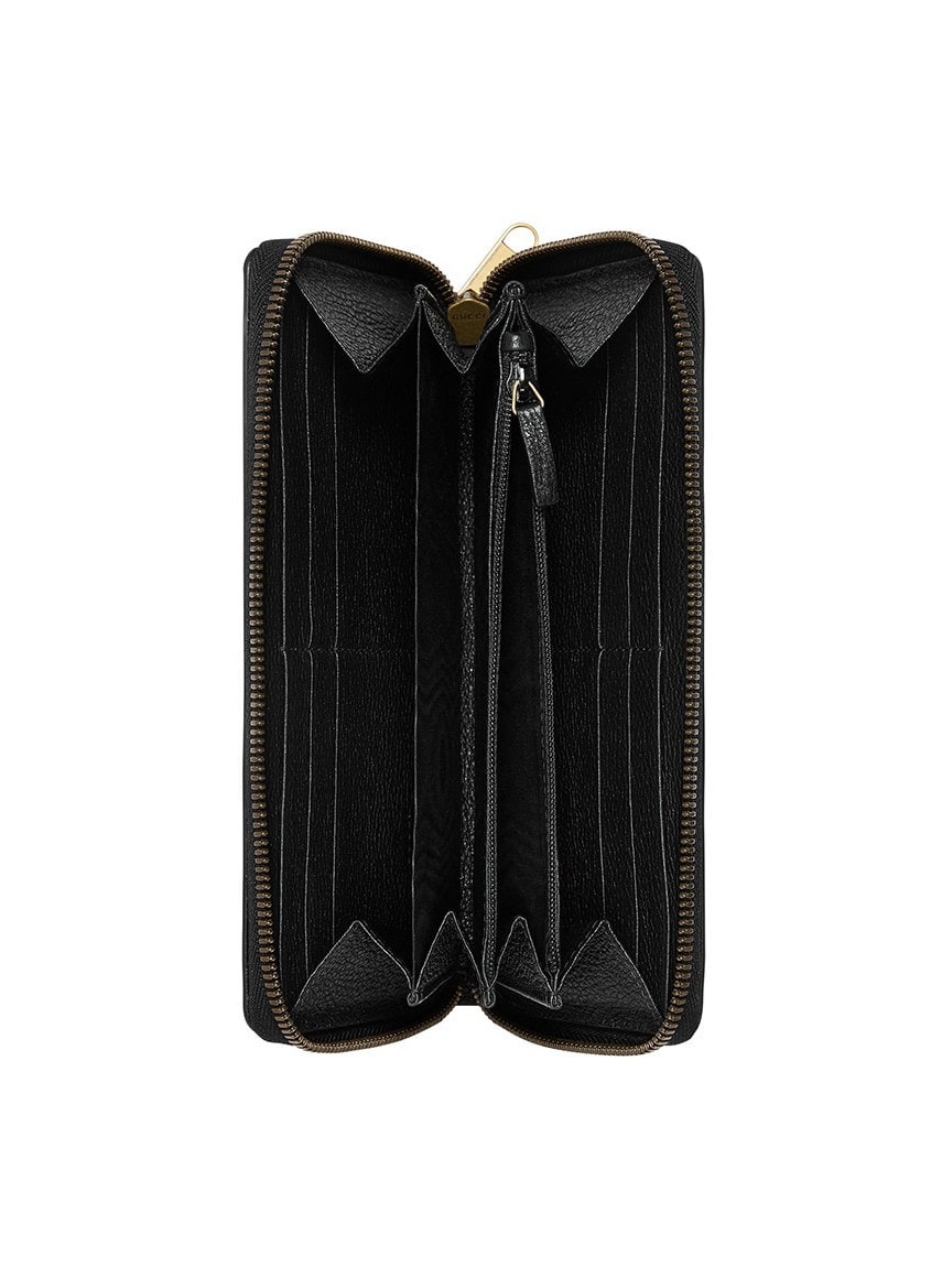 Gucci Logo Zip Around Wallet In Black