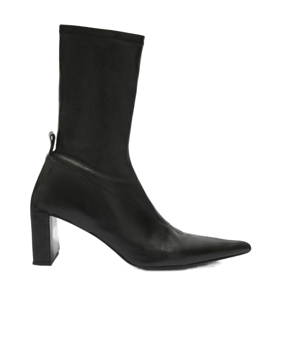 Jil Sander 90mm Pointed-toe Leather Boots In Black
