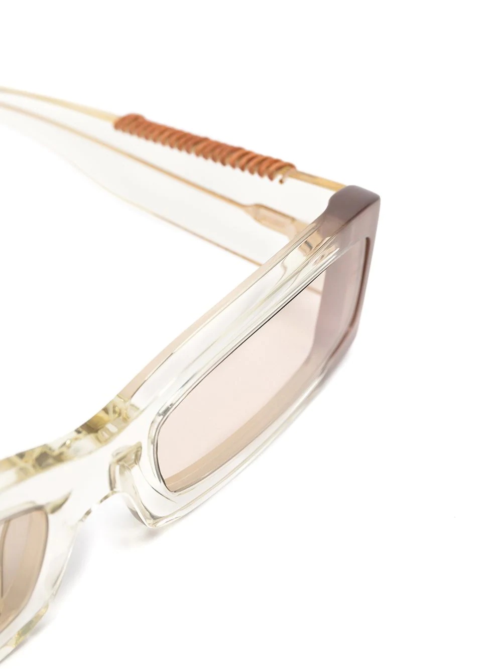 Jacquemus Rectangular Wire Detail Sunglasses In White