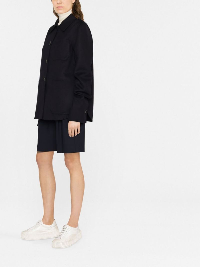Jil Sander Buttoned Long-sleeved Shirt Jacket In Black