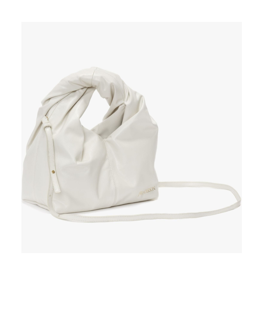 Jw Anderson Mini Twister Leather Crossbody Bag In White
