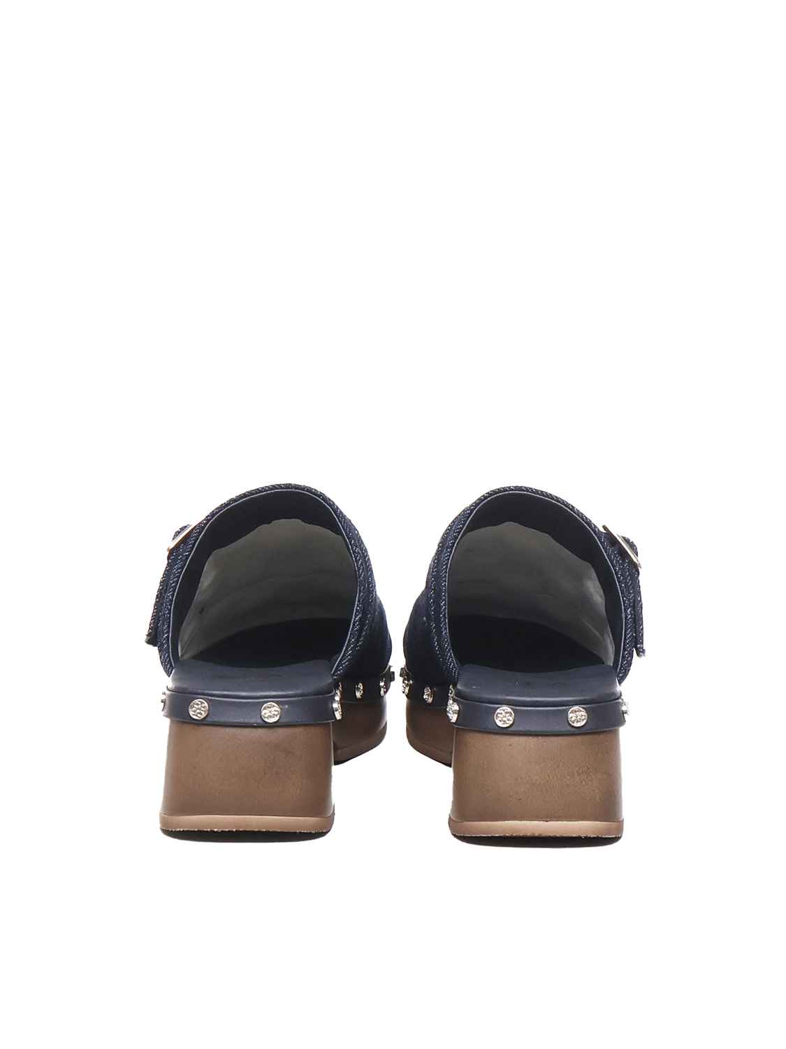 Shop V73 Nyala 55mm Denim Mules In Black