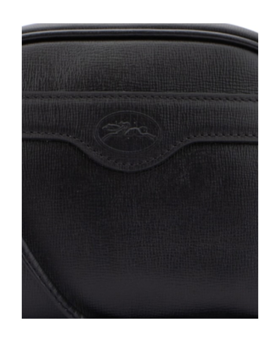 Longchamp Embossed Shoulder Bag In Black