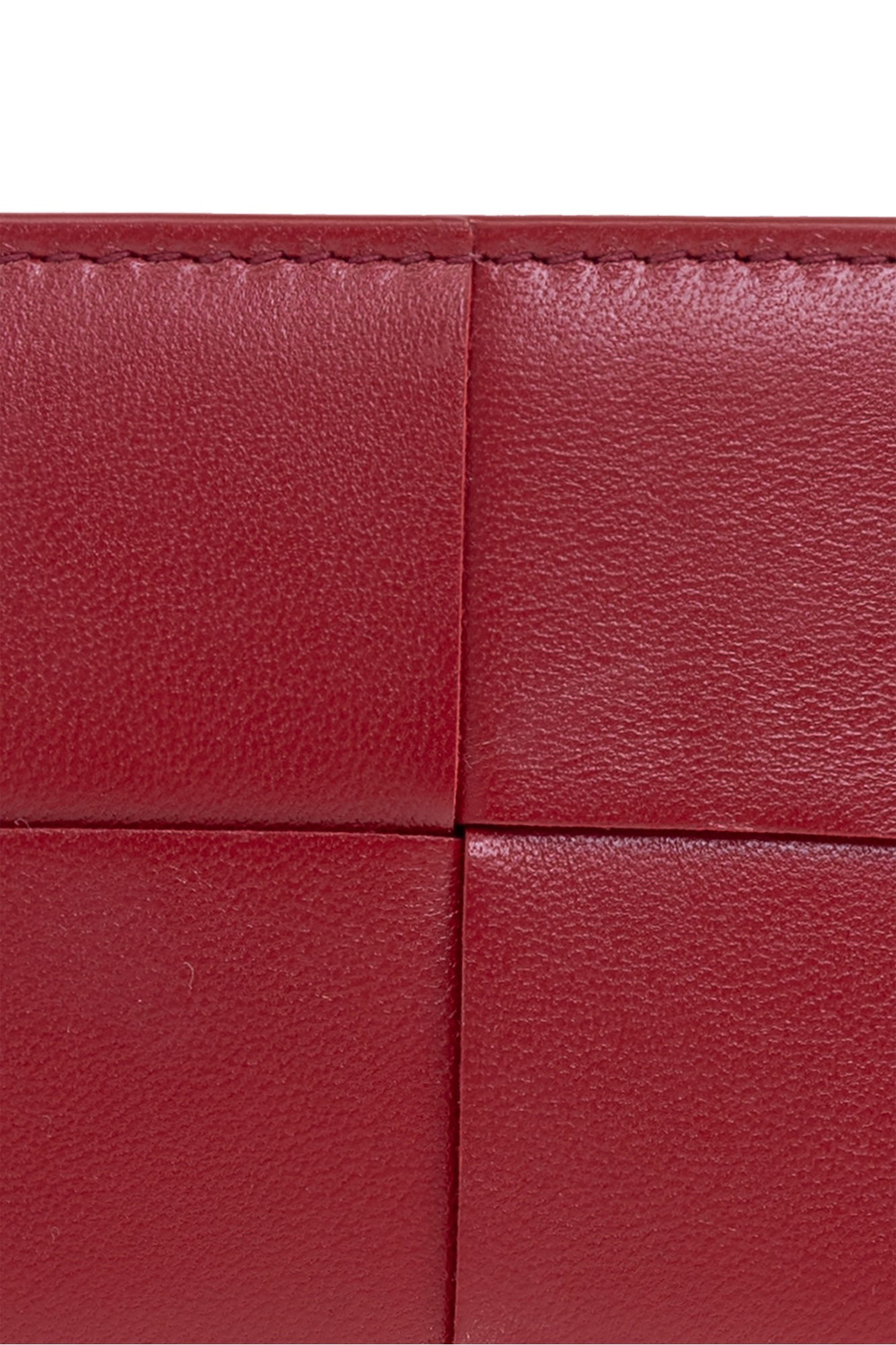 Bottega Veneta Logo Card Holder In Red