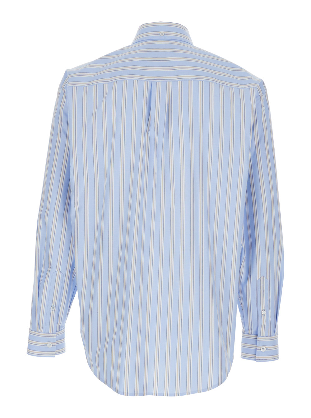 Msgm Lapel Long-sleeved Shirt In Blue