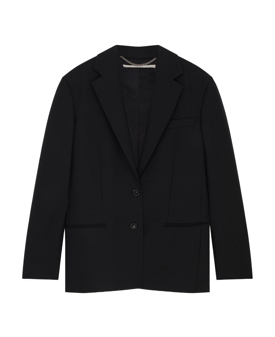Stella Mccartney Oversized Single-breasted Wool Blazer In Black