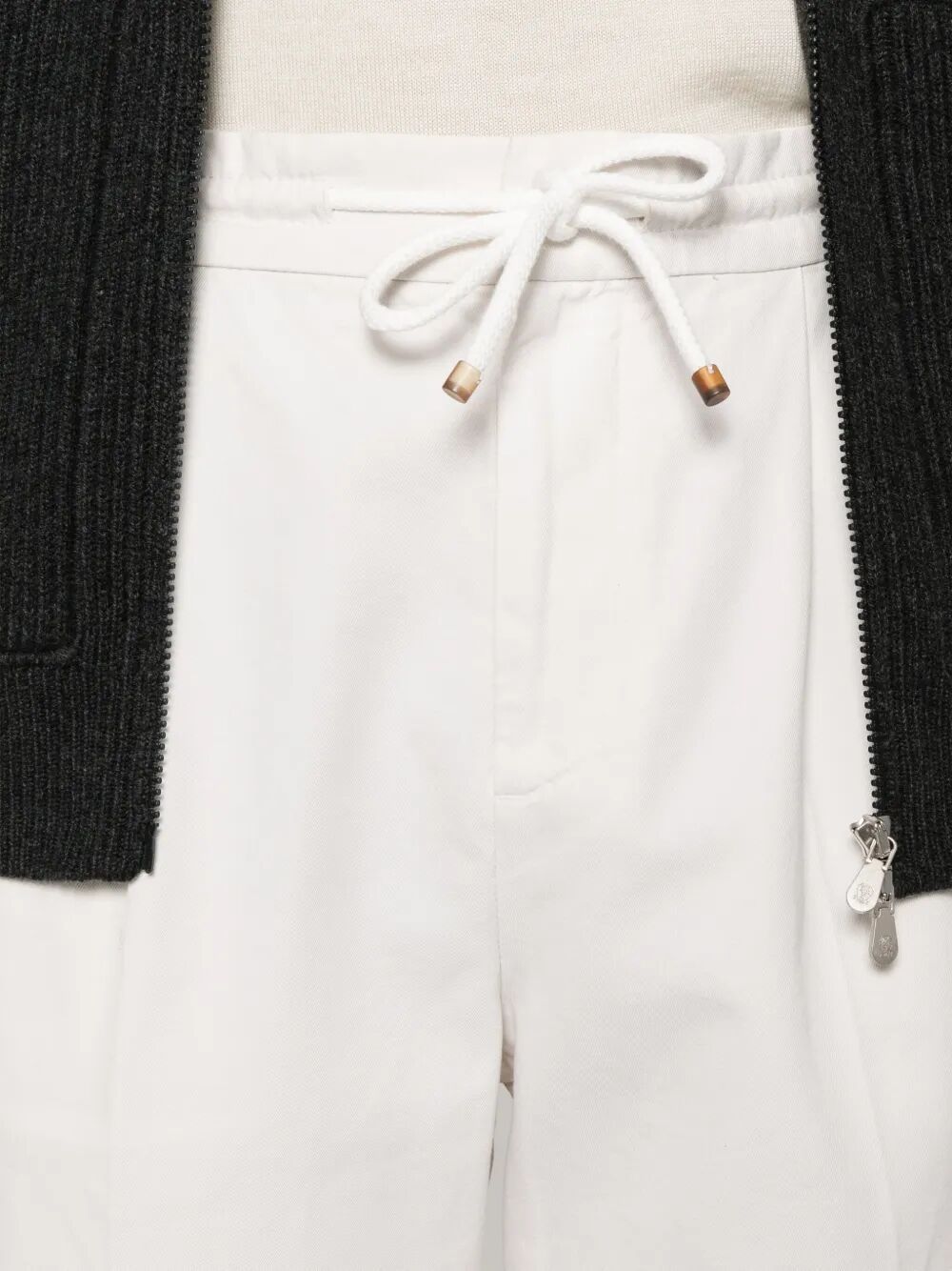 Brunello Cucinelli Cotton Track Pants In White