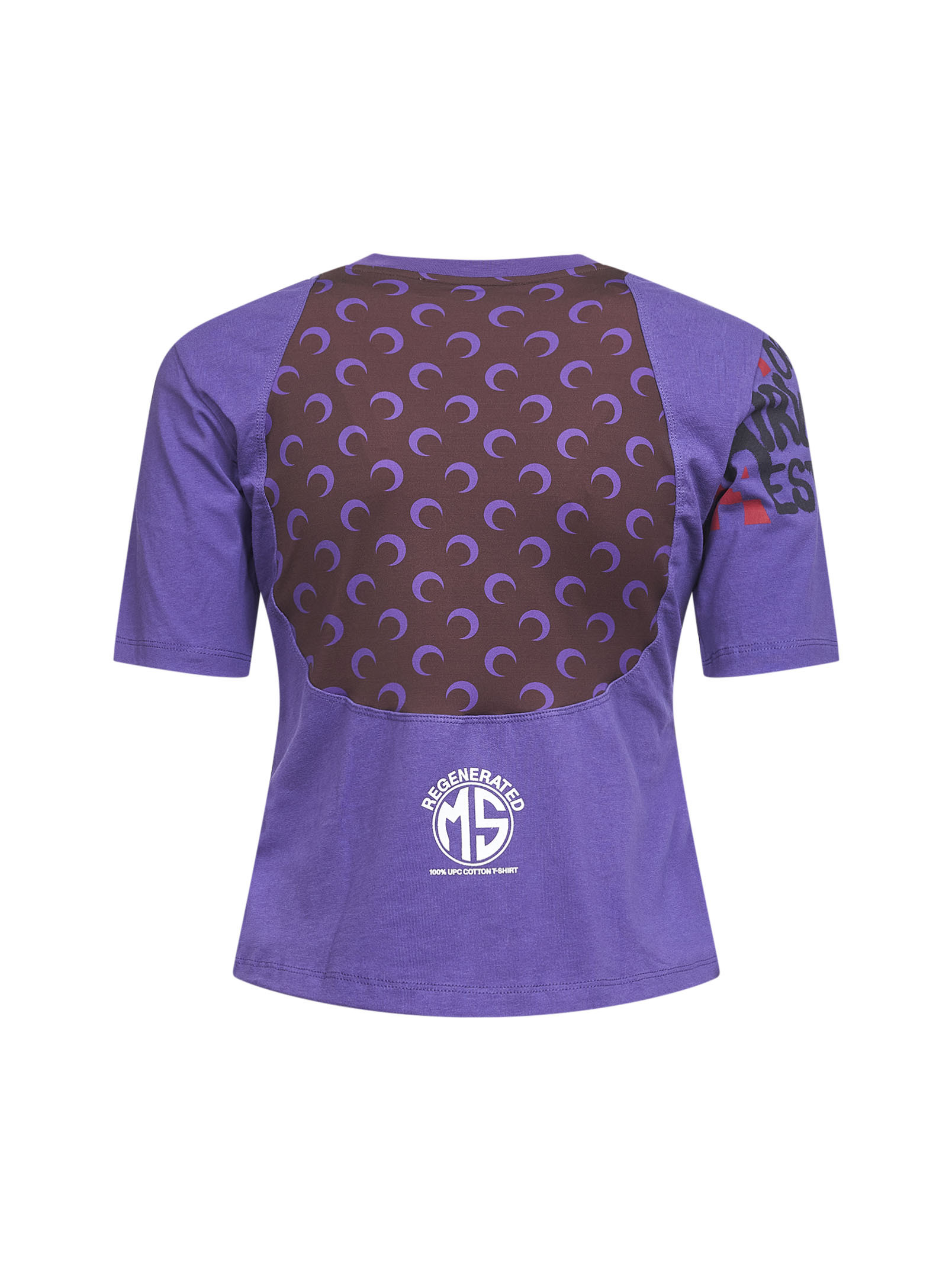 Marine Serre Violet Jersey Regenerated Graphic Baby-fit T-shirt In Purple