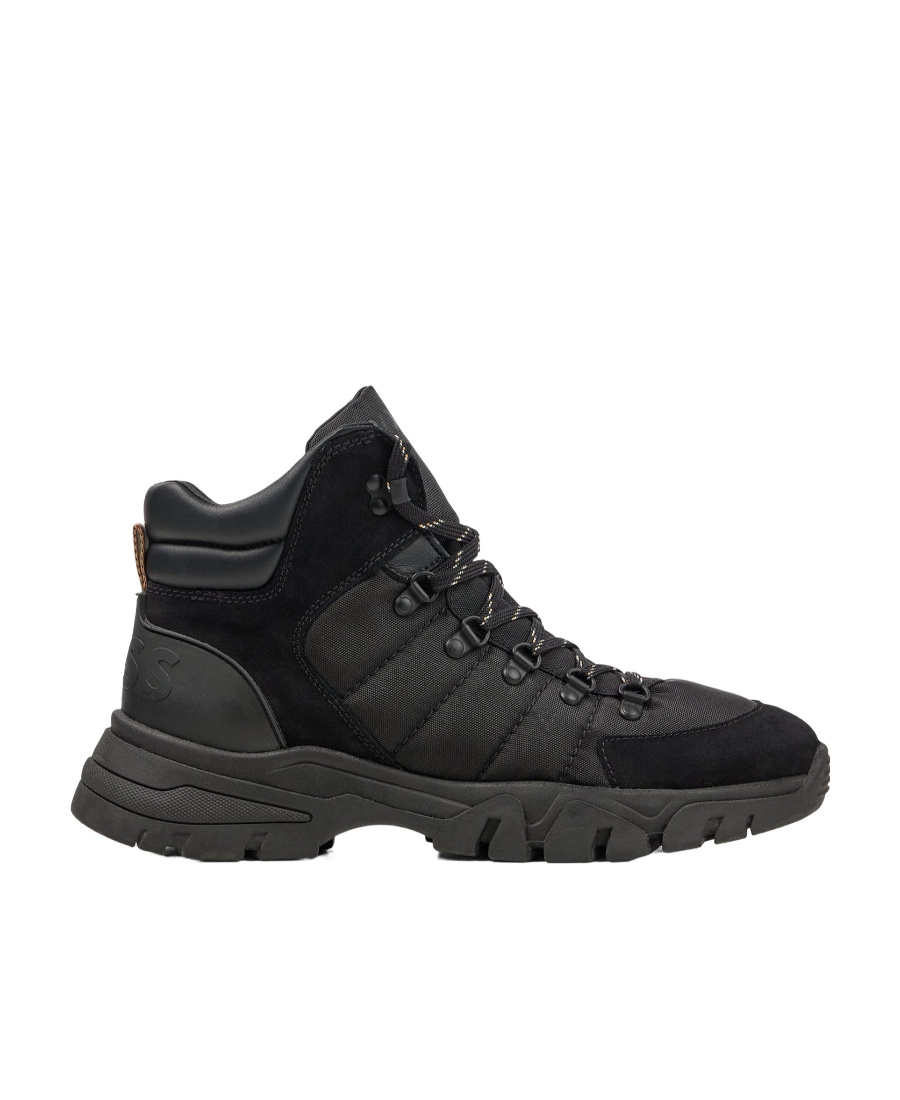 Hugo Boss Lace-up Ankle Boots In Black