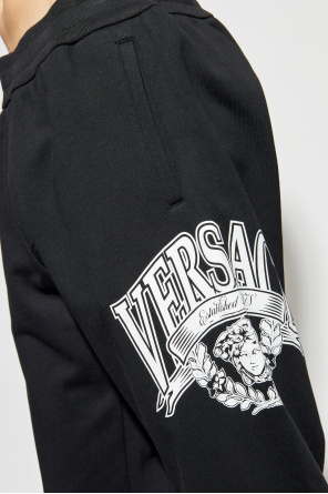 Versace Elastic Waist Track Pants In Black