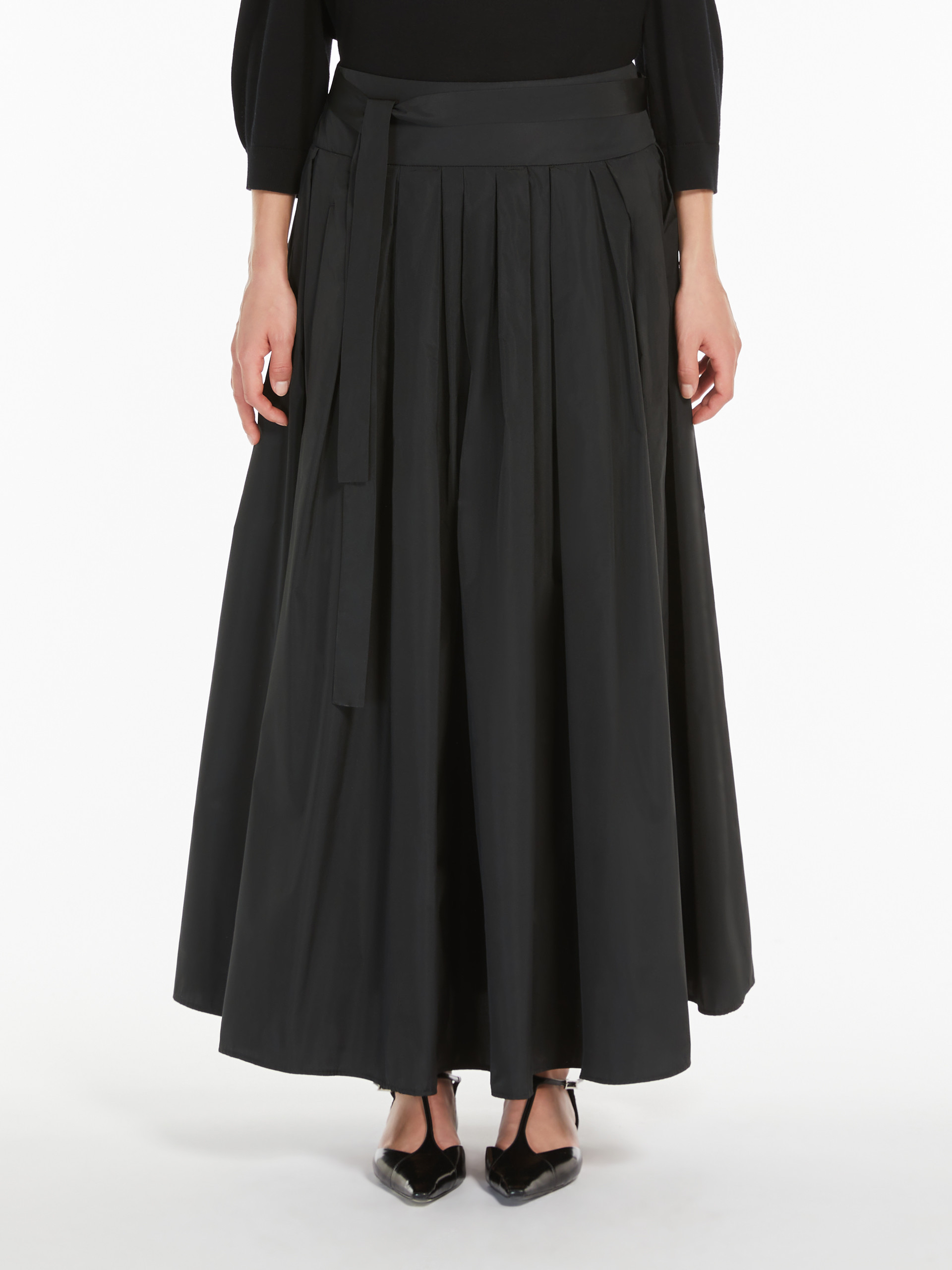Max Mara 's Gea High Waist Pleated Skirt In Black