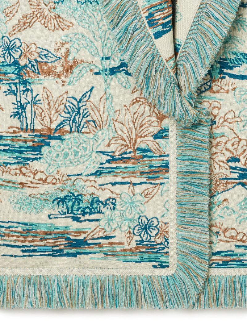 Alanui Lost In The Blue Fringed Cardigan In Multi