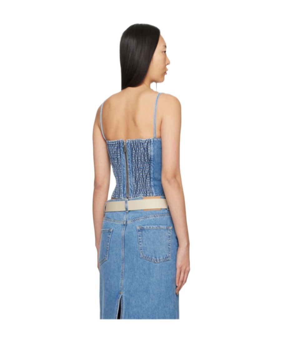 Magda Butrym Denim Top In Blue