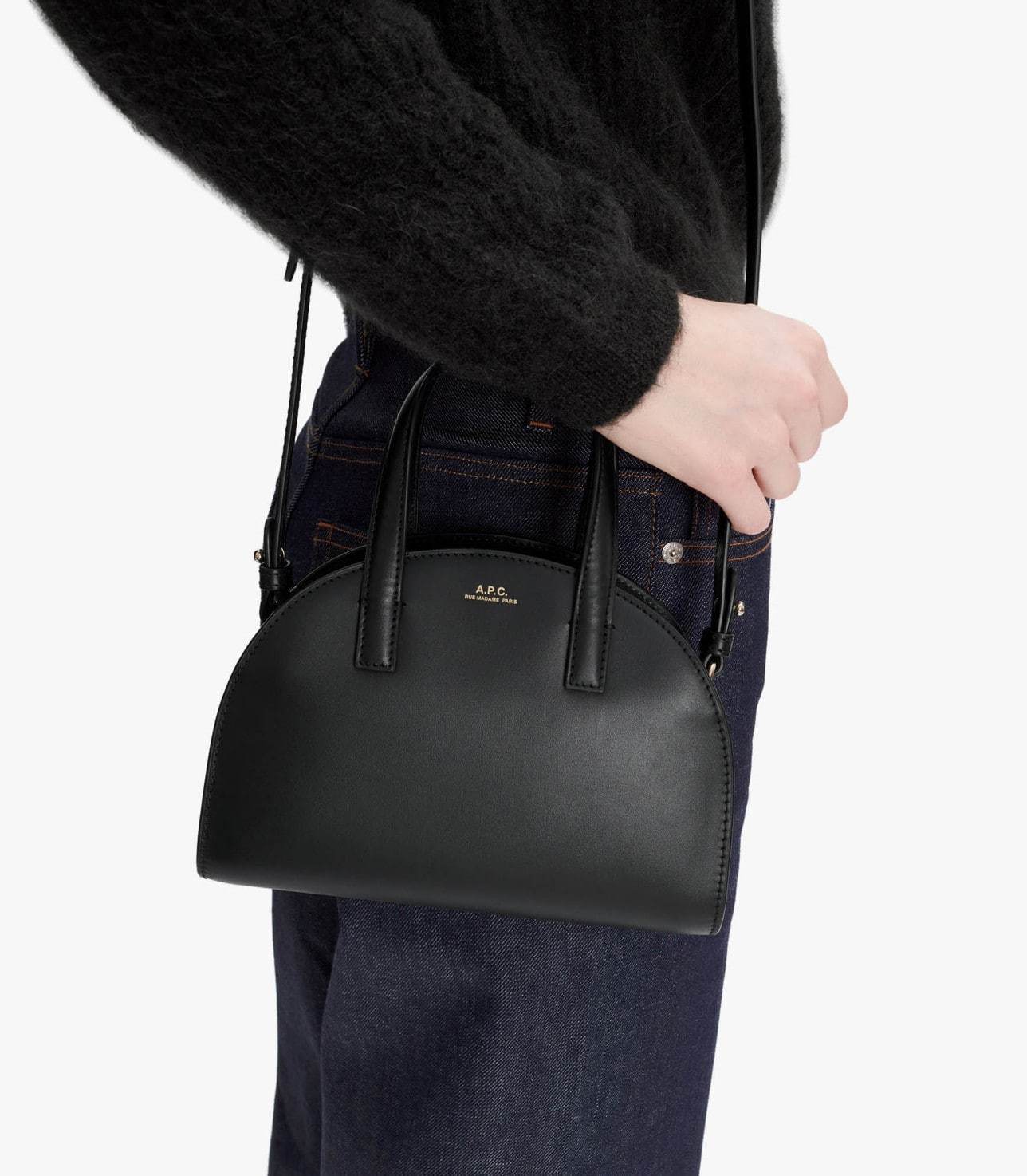 Apc A.p.c. Curved Silhouette Tote Bag In Black