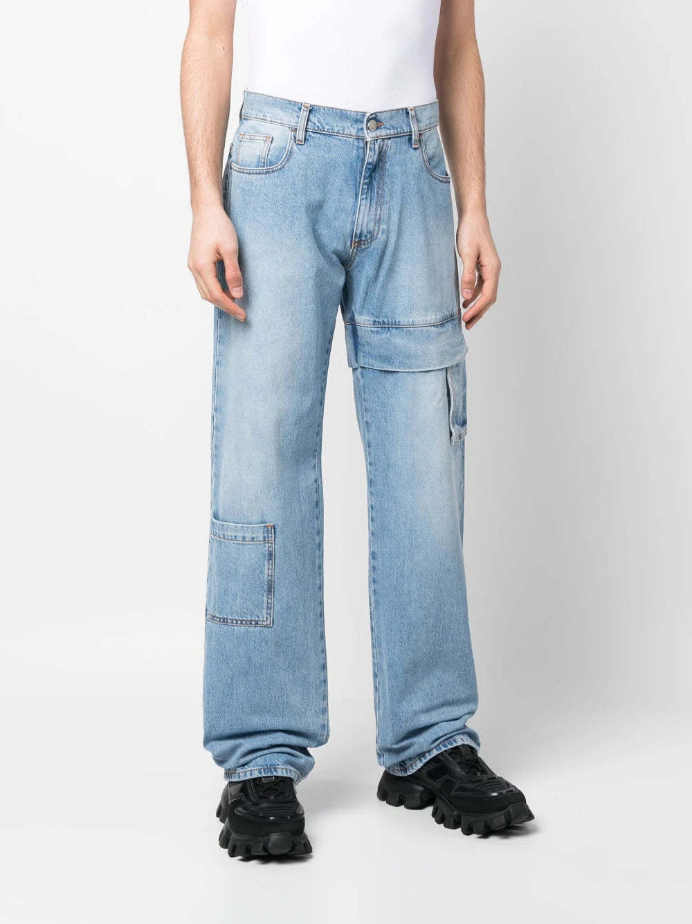Alyx Oversized Denim Cargo Pants Light In Blue