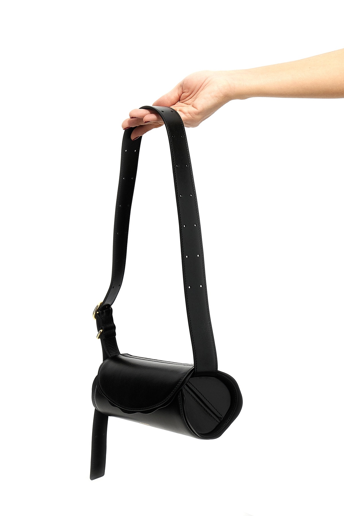 Jil Sander Cannolo Shoulder Bags Black In Black