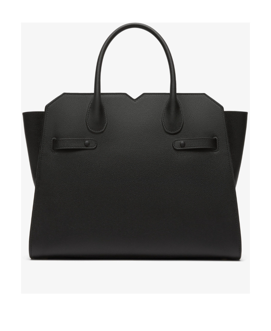 Valextra Medium Milano Top Handle Bag In Black