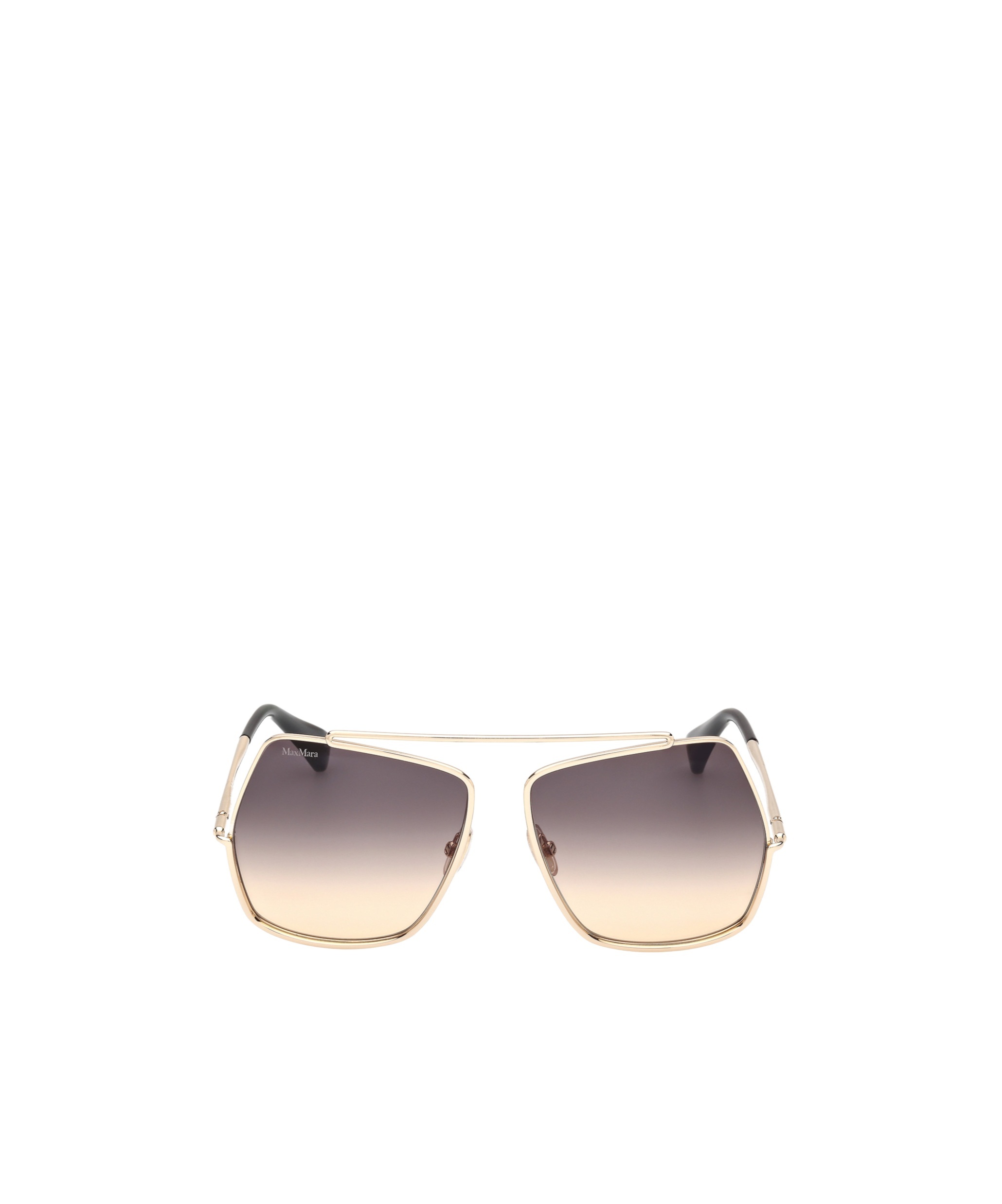 Max Mara Women's Elsa Petite Aviator-style Gold And Smoke Gradient Gold-tone Sunglasses In Nude