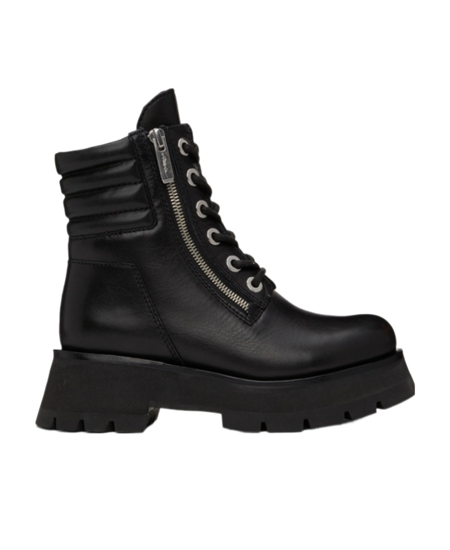 3.1 Phillip Lim Kate Lug-sole Zip Duo Combat Booties, Black In Black