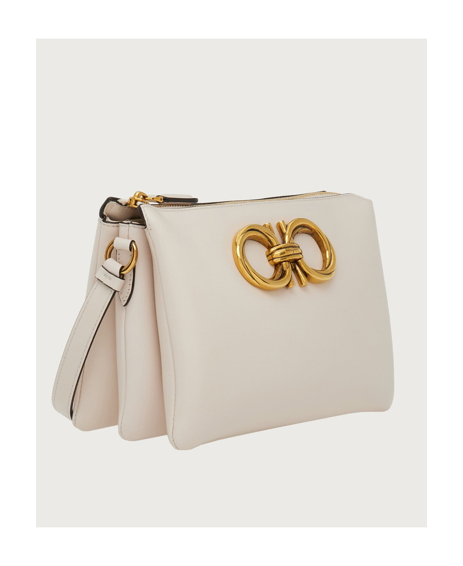 Ferragamo Logo Mini Shoulder Bag In Nude