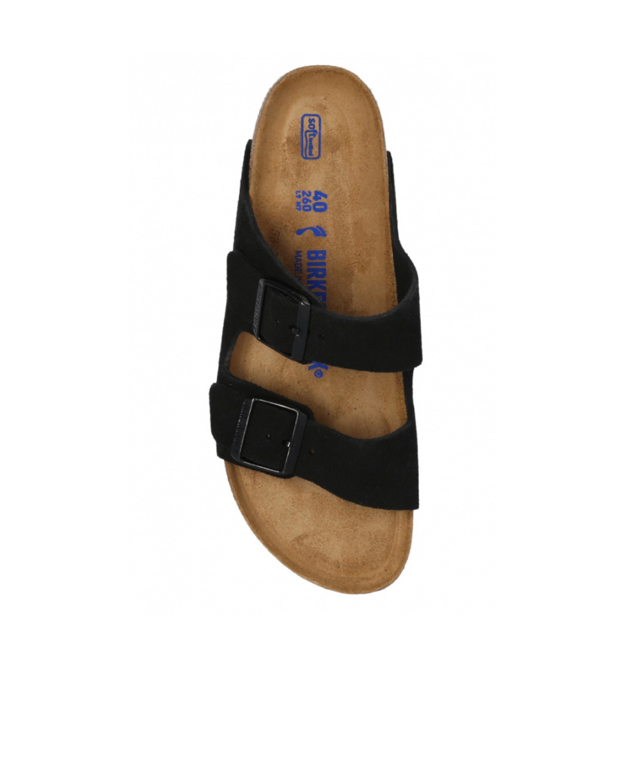 Birkenstock Soft Footbed Arizona Slides In Black