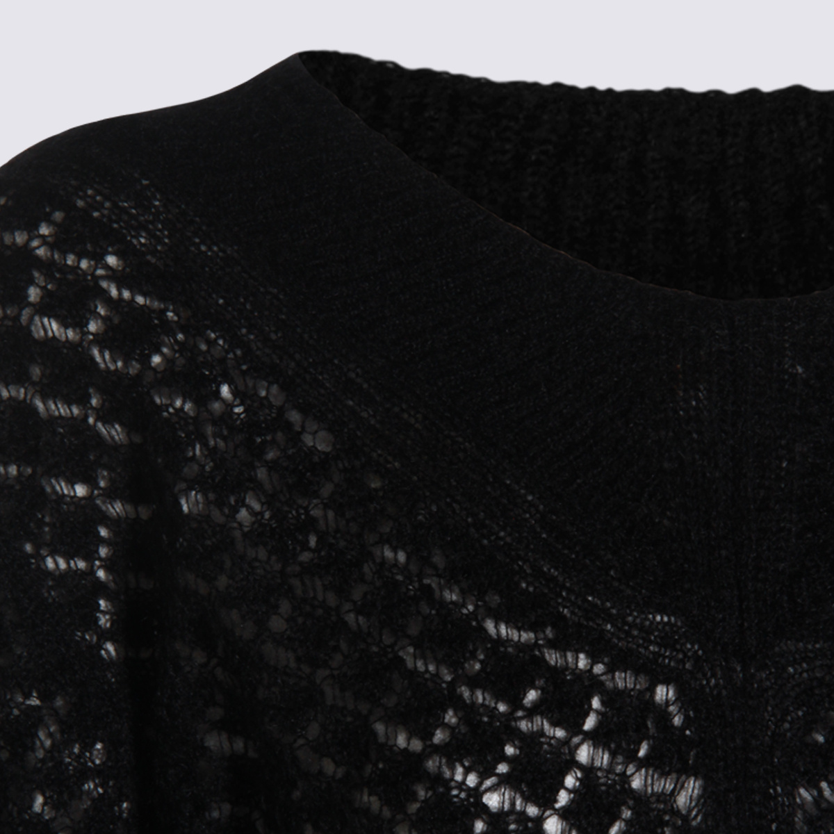 Twinset Twin-set Open Knit Sweater In Black
