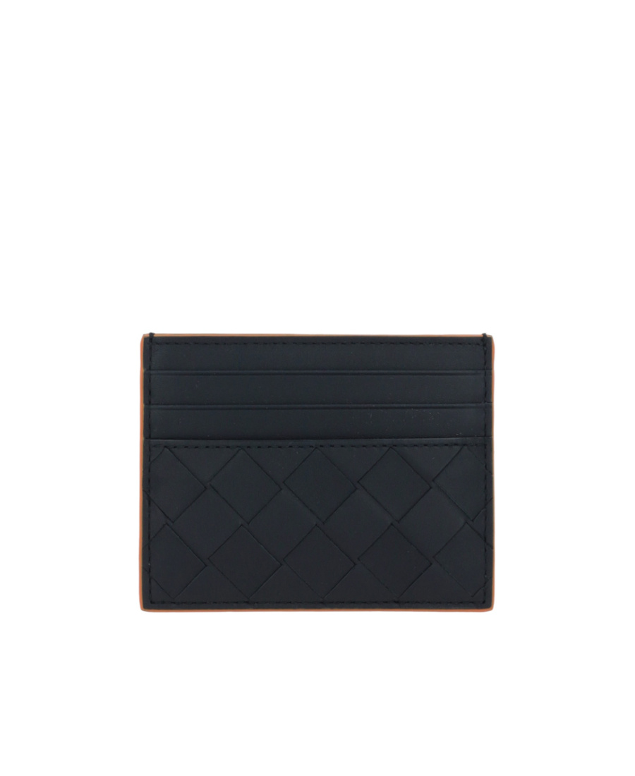 Shop Bottega Veneta Intrecciato Leather Cardholder In Black
